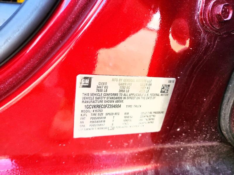 Продажа на аукционе авто 2015 Chevrolet Silverado, vin: 1GCVKREC0FZ394904, номер лота: 53902516