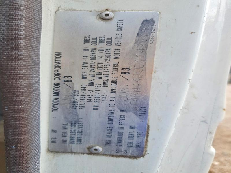 Продажа на аукционе авто 1983 Toyota Pickup, vin: JT4RN44D0D1149974, номер лота: 52203906