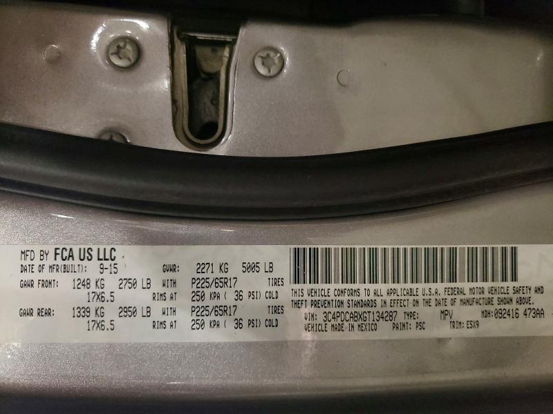 Продажа на аукционе авто 2016 Dodge Journey, vin: 3C4PDCABXGT134287, номер лота: 53378406