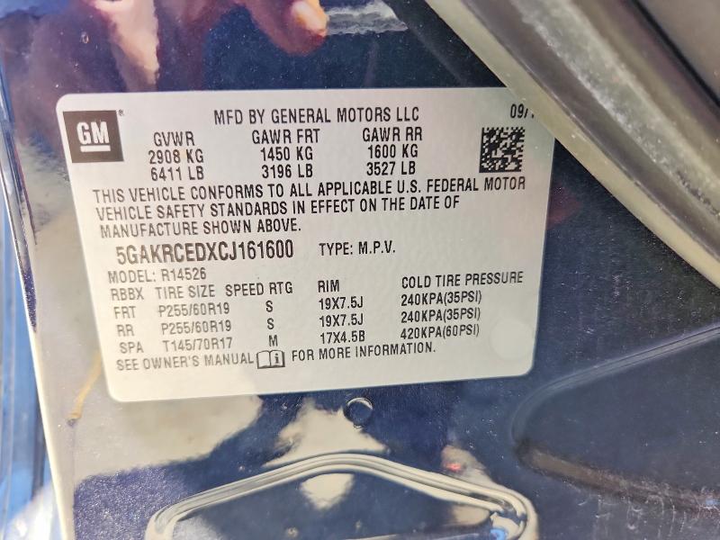 2012 Buick Enclave მანქანა იყიდება აუქციონზე, vin: 5GAKRCEDXCJ161600, აუქციონის ნომერი: 52909276