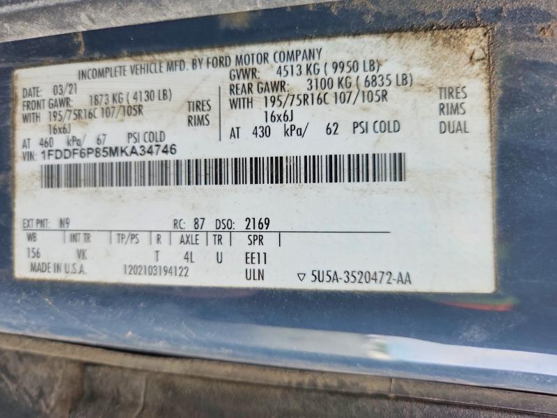 Продажа на аукционе авто 2021 Ford Transit, vin: 1FDDF6P85MKA34746, номер лота: 53851336