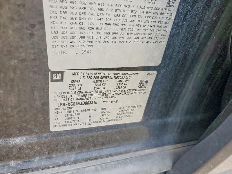 Продаж на аукціоні авто 2018 Buick Envision, vin: LRBFXCSA9JD003310, номер лоту: 54183656