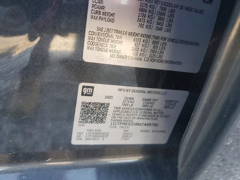 Продажа на аукционе авто 2021 Gmc Sierra, vin: 1GTP9EED8MZ449702, номер лота: 53694276