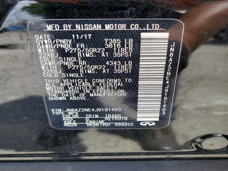Продаж на аукціоні авто 2018 Infiniti Qx80, vin: JN8AZ2NE4J9191403, номер лоту: 54206616