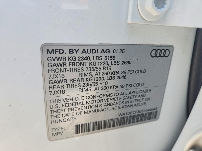 Auction sale of the 2025 Audi Q3, vin: WA1DECF30S1044643, lot number: 53269666