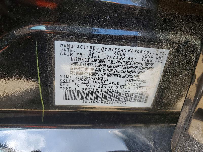 54161296 :رقم المزاد ، 3N1AB8CV3SY349153 vin ، 2025 Nissan Sentra مزاد بيع