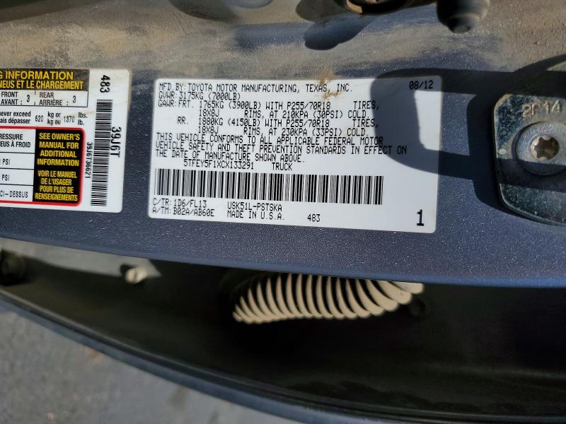 Продажа на аукционе авто 2012 Toyota Tundra, vin: 5TFEY5F1XCX133291, номер лота: 54838626