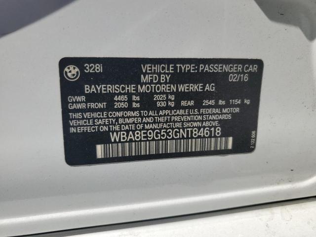 Aukcja sprzedaży 2016 Bmw 328, vin: WBA8E9G53GNT84618, numer aukcji: 52158896