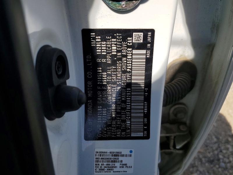 52795106 :رقم المزاد ، JHMFC1F70KX002920 vin ، 2019 Honda Civic مزاد بيع
