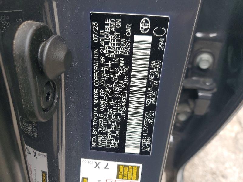 Продажа на аукционе авто 2023 Toyota Corolla, vin: JTDB4MEE2P3015150, номер лота: 53552486