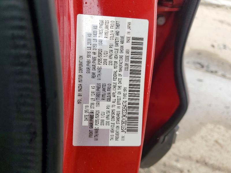 Aukcja sprzedaży 2019 Mazda Cx-9, vin: JM3TCBDY3K0328474, numer aukcji: 52001746