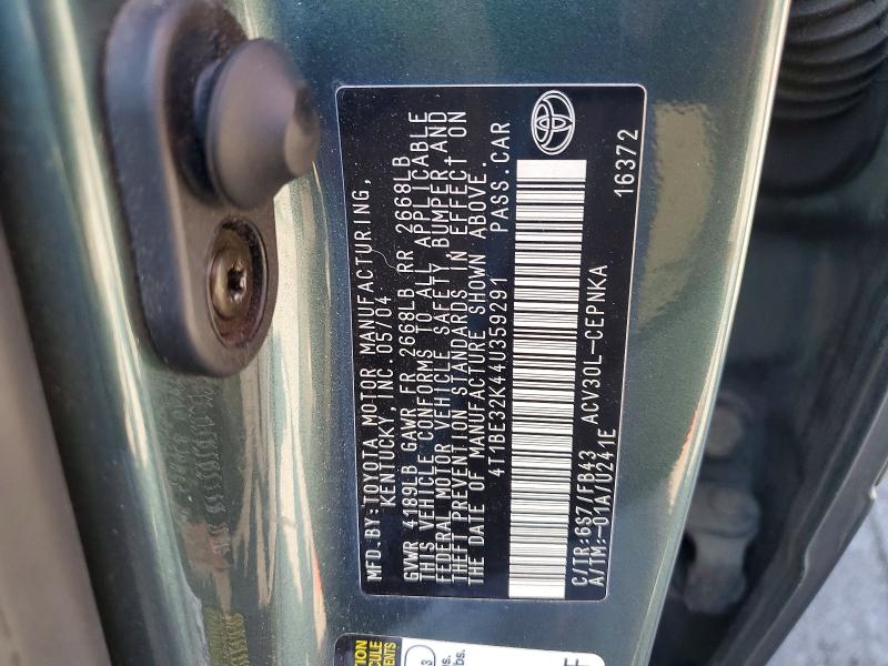 53218966 :رقم المزاد ، 4T1BE32K44U359291 vin ، 2004 Toyota Camry مزاد بيع