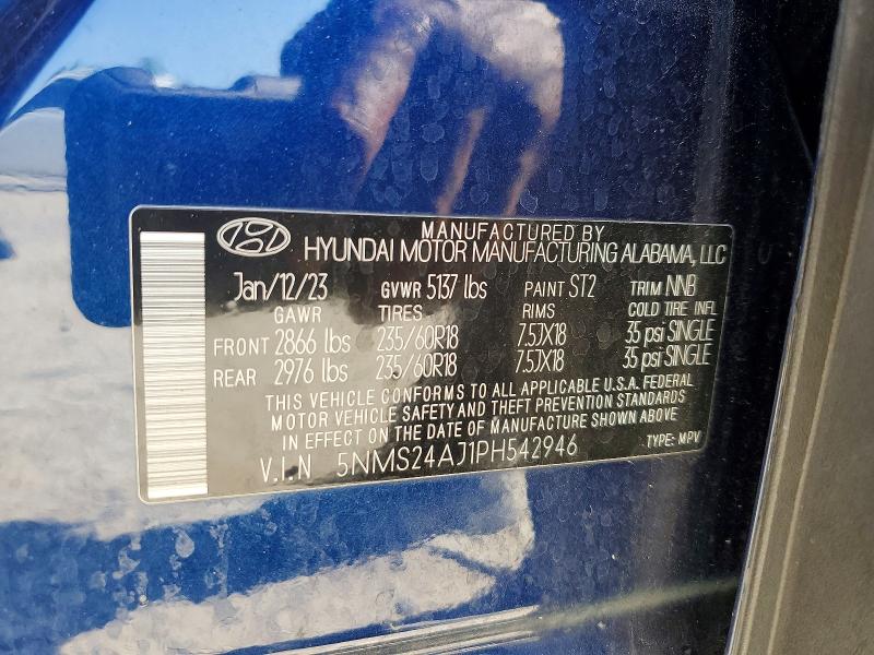 Aukcja sprzedaży 2023 Hyundai Santa Fe, vin: 5NMS24AJ1PH542946, numer aukcji: 54266056