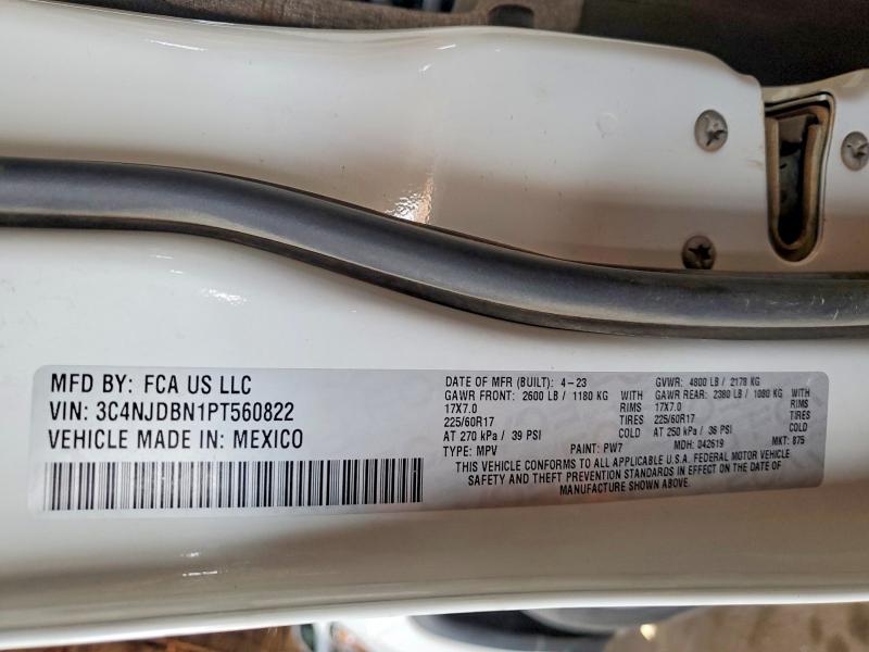 53067556 :رقم المزاد ، 3C4NJDBN1PT560822 vin ، 2023 Jeep Compass مزاد بيع