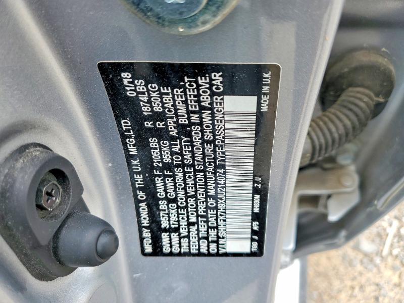 Aukcja sprzedaży 2018 Honda Civic, vin: SHHFK7H9XJU214074, numer aukcji: 54236296