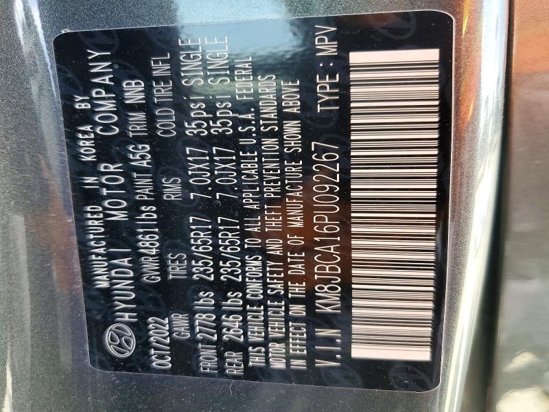 2023 Hyundai Tucson მანქანა იყიდება აუქციონზე, vin: KM8JBCA16PU092267, აუქციონის ნომერი: 54165316