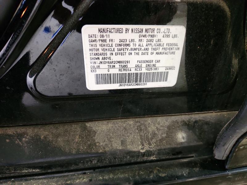 53618186 :رقم المزاد ، JN1DV6AR2CM860291 vin ، 2012 Infiniti G25 Sedan مزاد بيع