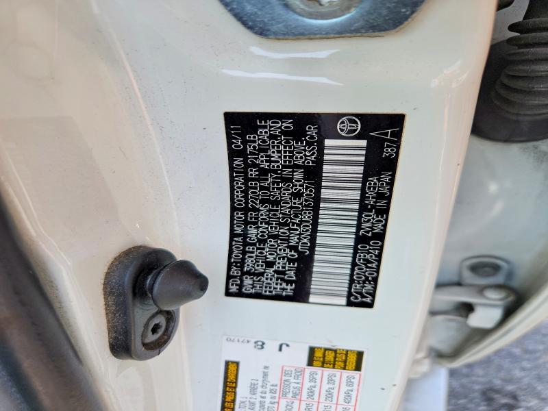 53378386 :رقم المزاد ، JTDKN3DU8B1370571 vin ، 2011 Toyota Prius مزاد بيع