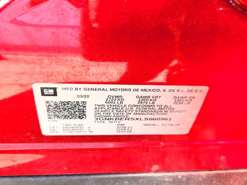 Aukcja sprzedaży 2020 Chevrolet Blazer, vin: 3GNKBERSXLS660961, numer aukcji: 54730946