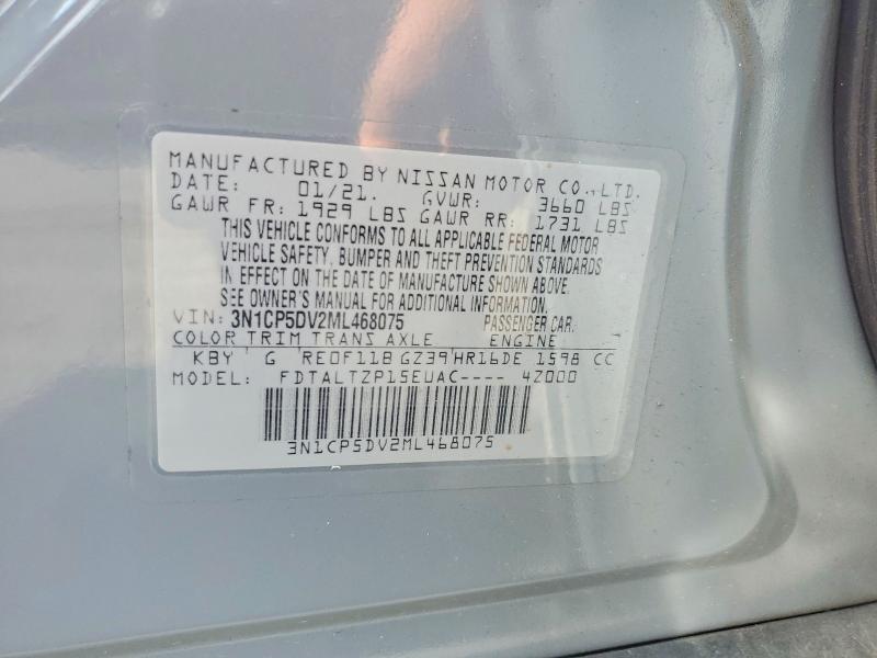 52559886 :رقم المزاد ، 3N1CP5DV2ML468075 vin ، 2021 Nissan Kicks مزاد بيع