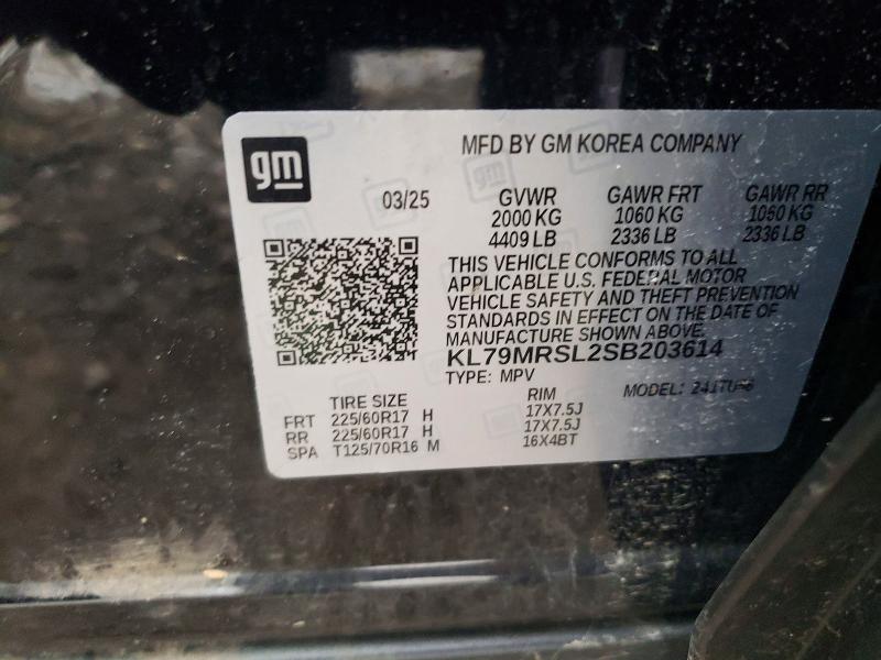 51412556 :رقم المزاد ، KL79MRSL2SB203614 vin ، 2025 Chevrolet Trailblazer مزاد بيع