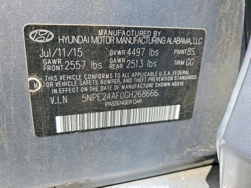 Aukcja sprzedaży 2016 Hyundai Sonata, vin: 5NPE24AF0GH268666, numer aukcji: 53846296