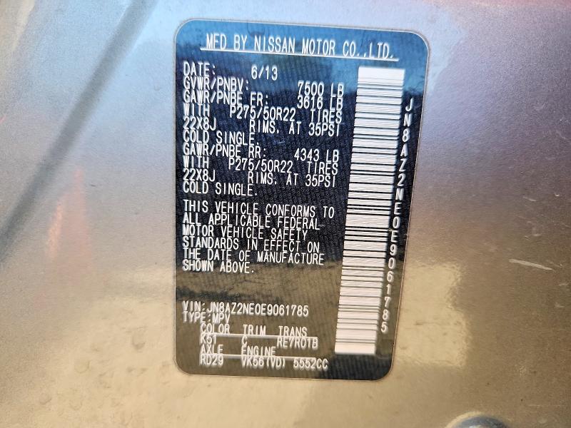 52926316 :رقم المزاد ، JN8AZ2NE0E9061785 vin ، 2014 Infiniti Qx80 مزاد بيع