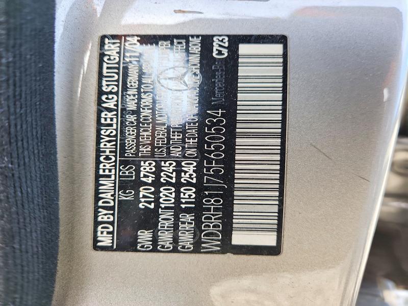 Продаж на аукціоні авто 2005 Mercedes-benz C, vin: WDBRH81J75F650534, номер лоту: 54601606
