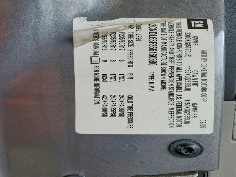 54649296 :رقم المزاد ، 2CNDL63F356160380 vin ، 2005 Chevrolet Equinox مزاد بيع