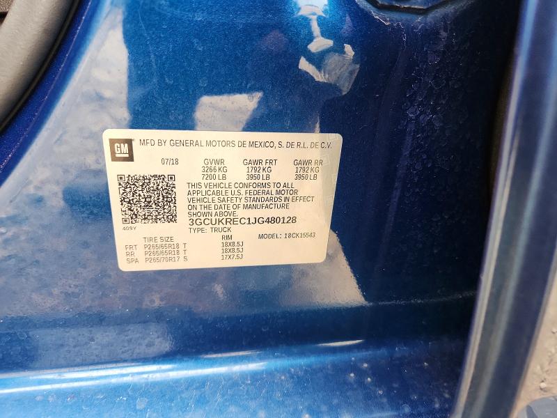 Aukcja sprzedaży 2018 Chevrolet Silverado, vin: 3GCUKREC1JG480128, numer aukcji: 54404446