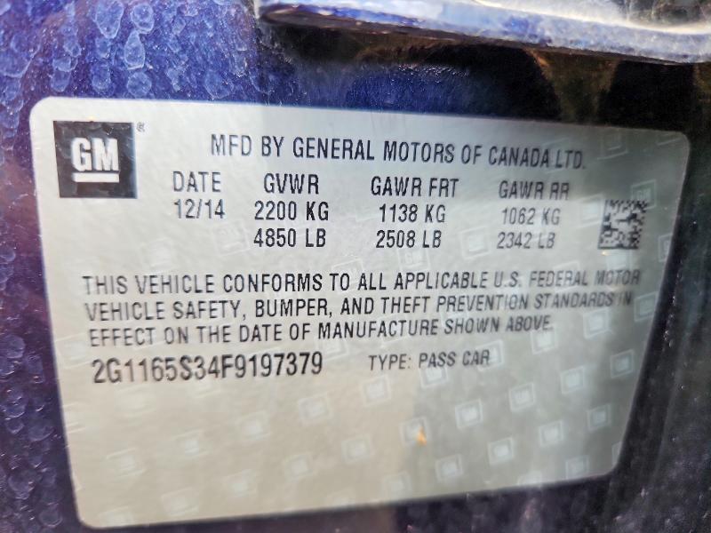 2015 Chevrolet Impala მანქანა იყიდება აუქციონზე, vin: 2G1165S34F9197379, აუქციონის ნომერი: 55143336