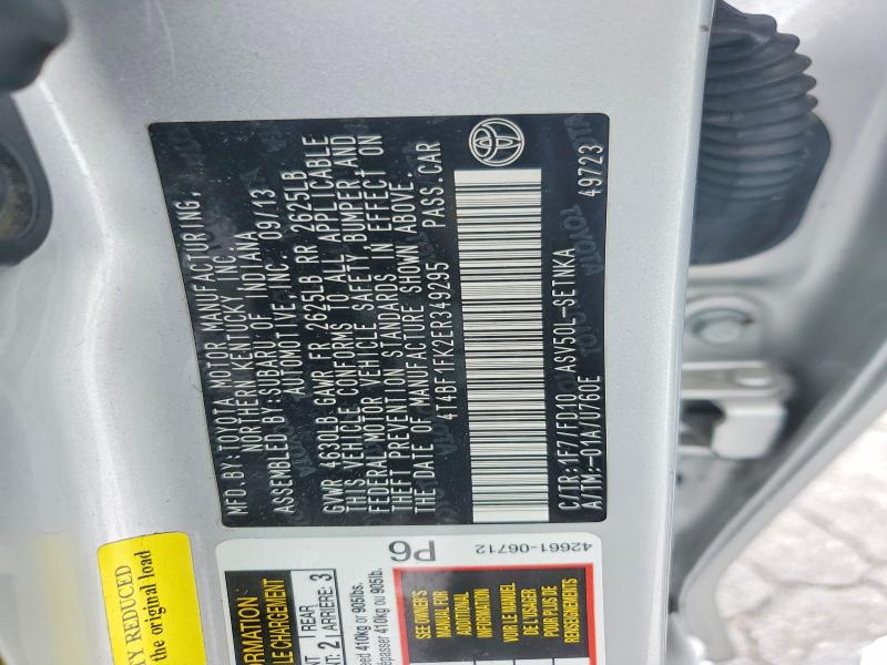 2014 Toyota Camry მანქანა იყიდება აუქციონზე, vin: 4T4BF1FK2ER349295, აუქციონის ნომერი: 54504906