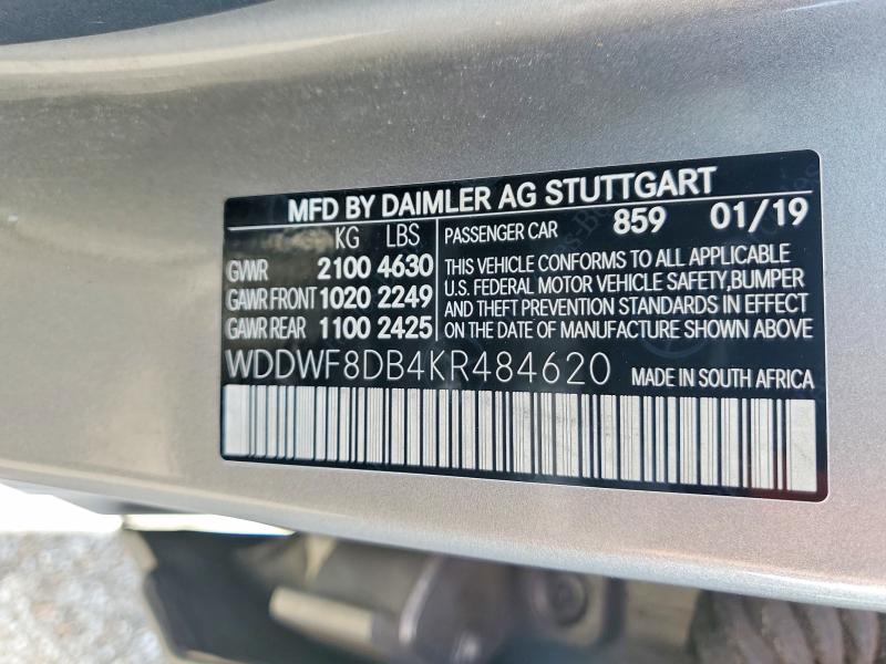 Aukcja sprzedaży 2019 Mercedes-benz C, vin: WDDWF8DB4KR484620, numer aukcji: 55208726