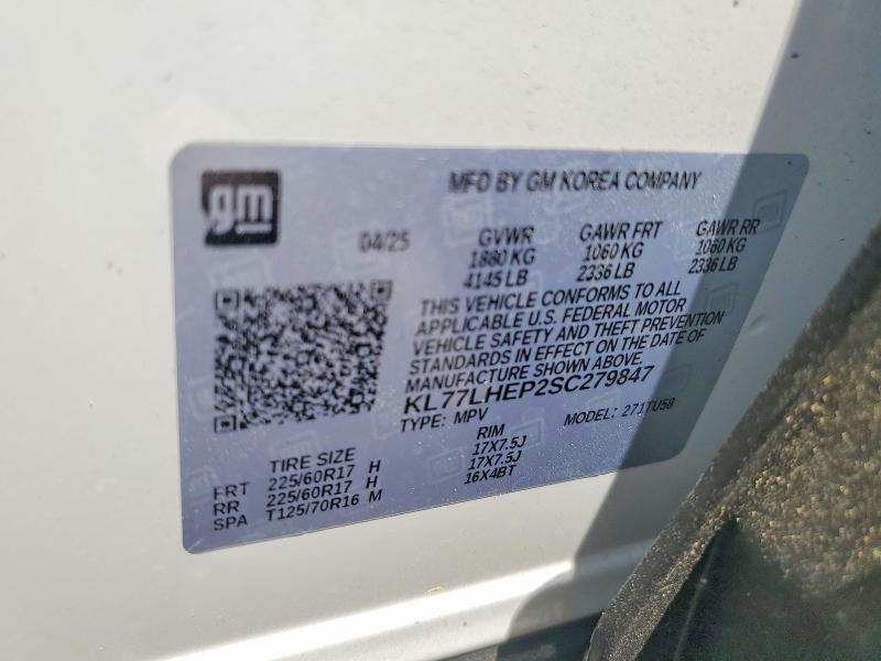 Aukcja sprzedaży 2025 Chevrolet Trax, vin: KL77LHEP2SC279847, numer aukcji: 54060356