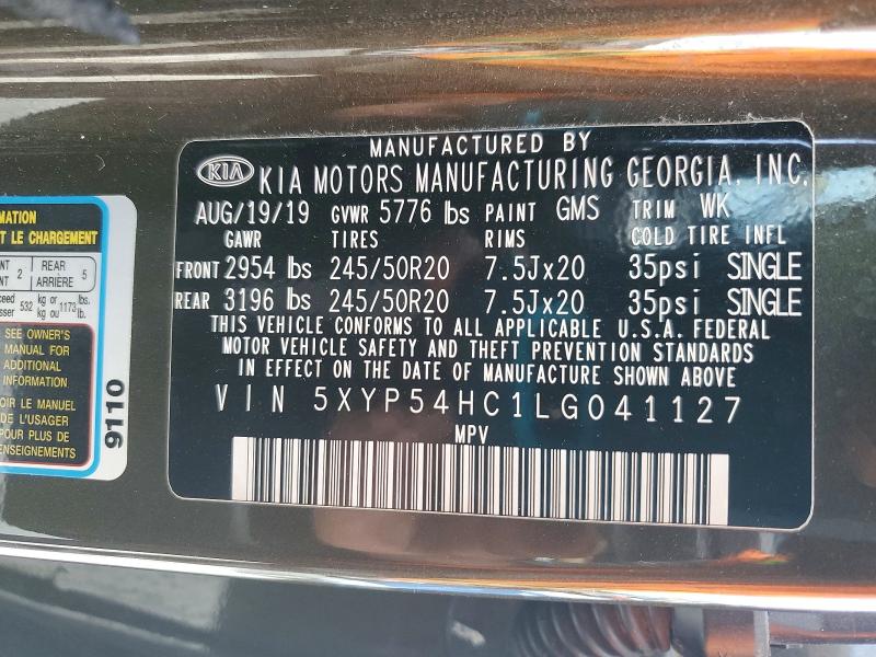 Aukcja sprzedaży 2020 Kia Telluride, vin: 5XYP54HC1LG041127, numer aukcji: 53527876