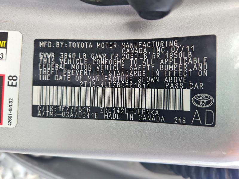 Aukcja sprzedaży 2011 Toyota Corolla, vin: 2T1BU4EE7BC661641, numer aukcji: 55125386