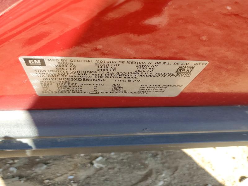 Продаж на аукціоні авто 2013 Cadillac Srx, vin: 3GYFNCE3XDS596260, номер лоту: 55126016