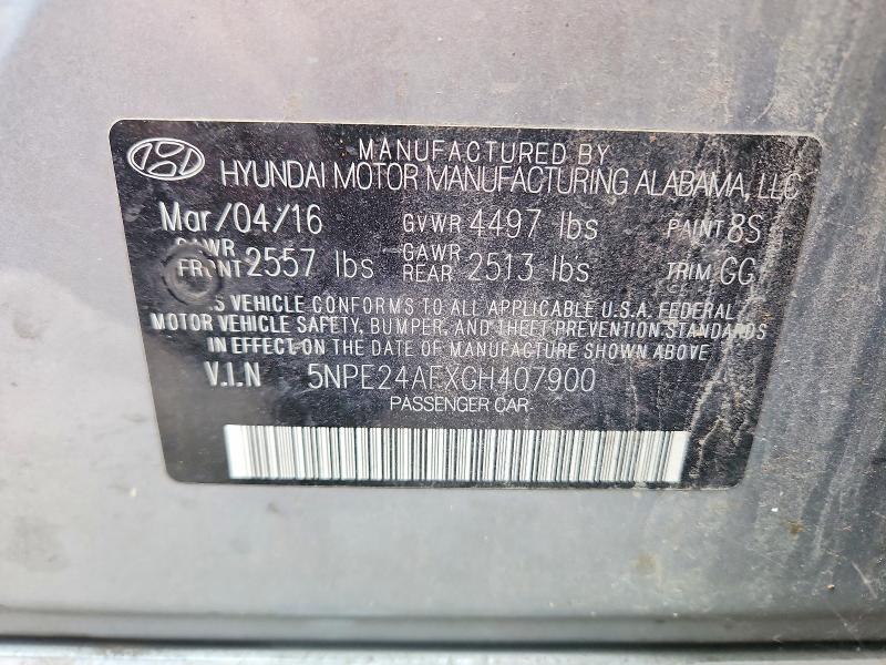 Продаж на аукціоні авто 2016 Hyundai Sonata, vin: 5NPE24AFXGH407900, номер лоту: 53646246