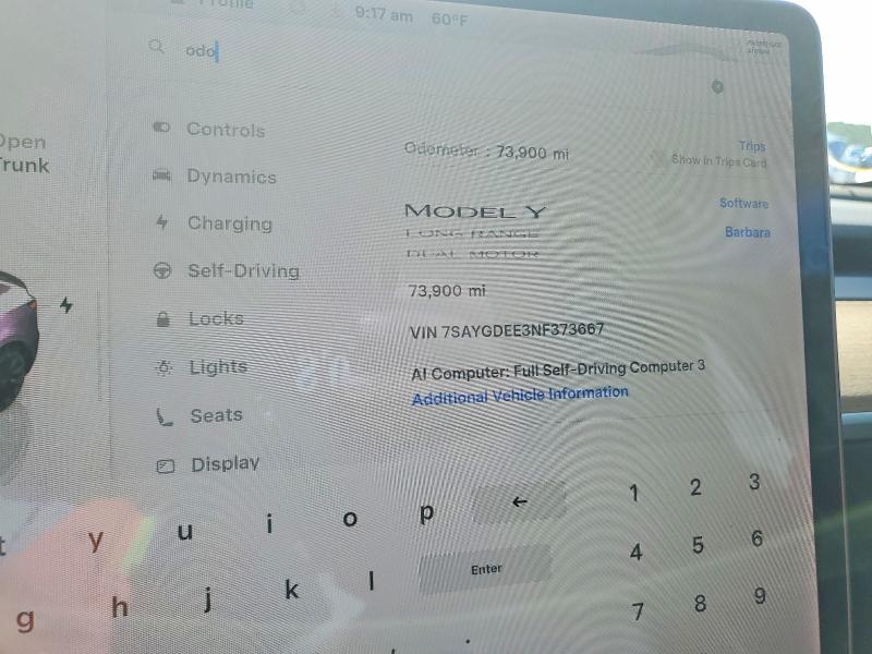 Aukcja sprzedaży 2022 Tesla Model Y, vin: 7SAYGDEE3NF373667, numer aukcji: 50526136