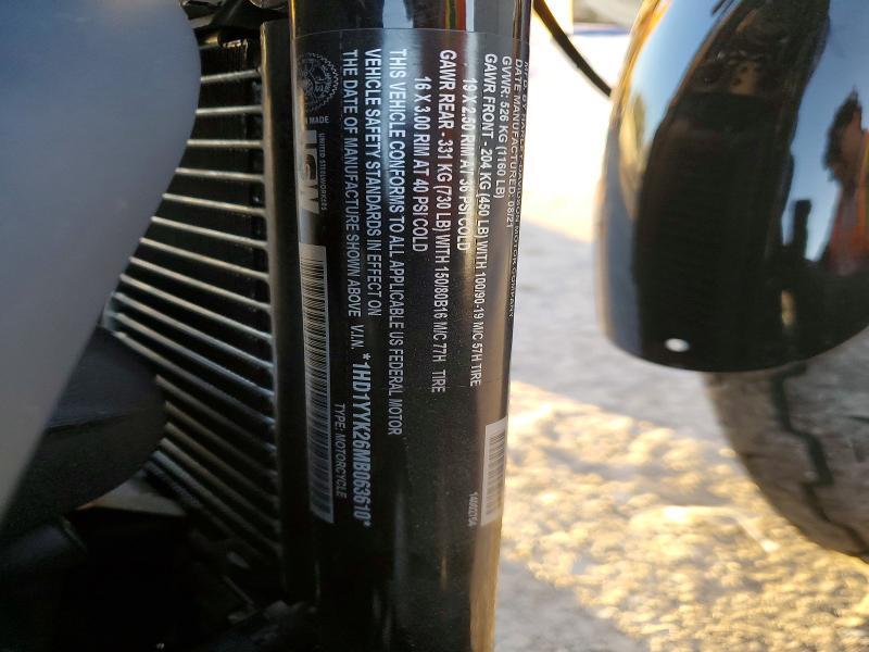 52948426 :رقم المزاد ، 1HD1YYK26MB063610 vin ، 2021 Harley-davidson Fxbbs مزاد بيع
