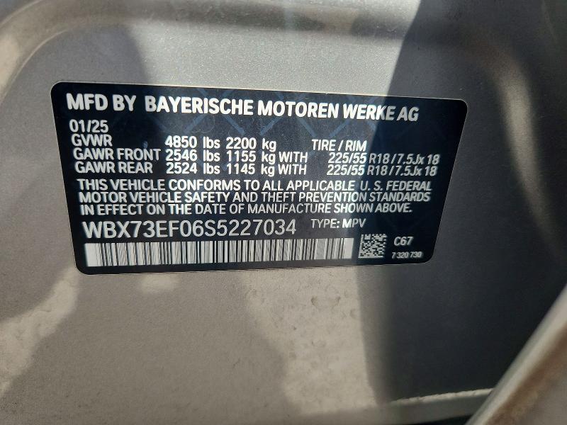 Aukcja sprzedaży 2025 Bmw X1, vin: WBX73EF06S5227034, numer aukcji: 54045166