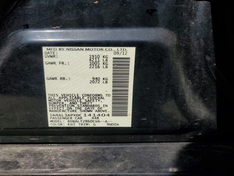Продажа на аукционе авто 2013 Nissan Altima, vin: 1N4AL3APXDC141404, номер лота: 52523426