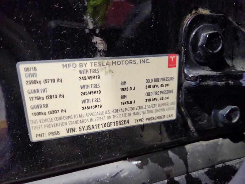 Aukcja sprzedaży 2016 Tesla Model S, vin: 5YJSA1E1XGF156264, numer aukcji: 52182346