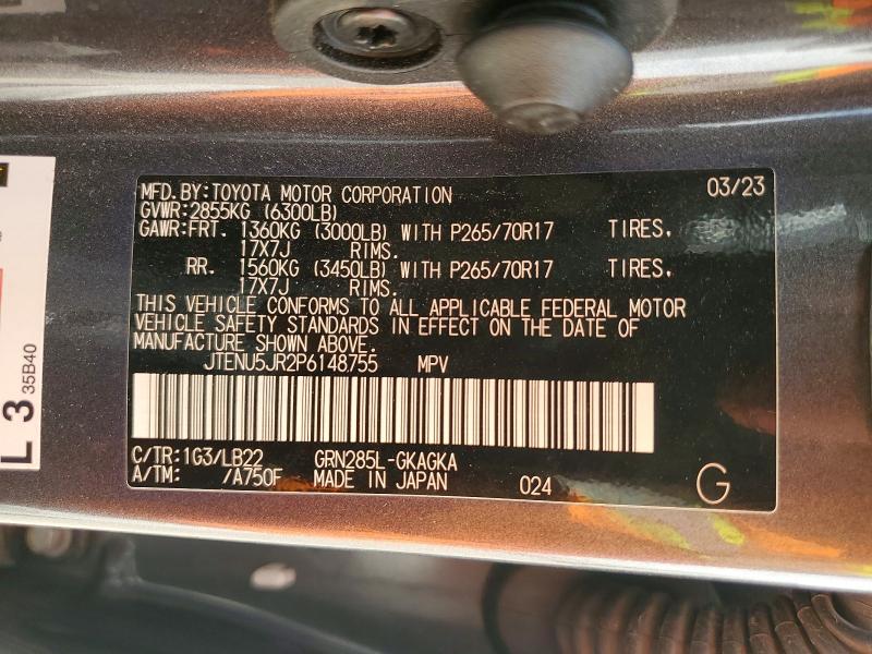 Продаж на аукціоні авто 2023 Toyota 4runner, vin: JTENU5JR2P6148755, номер лоту: 55407046