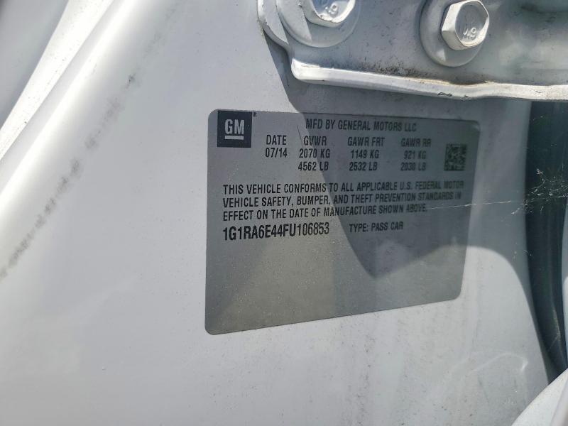 53810966 :رقم المزاد ، 1G1RA6E44FU106853 vin ، 2015 Chevrolet Volt مزاد بيع