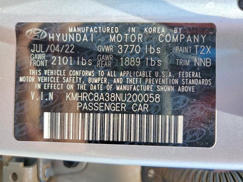 Продажа на аукционе авто 2022 Hyundai Venue, vin: KMHRC8A38NU200058, номер лота: 53709886