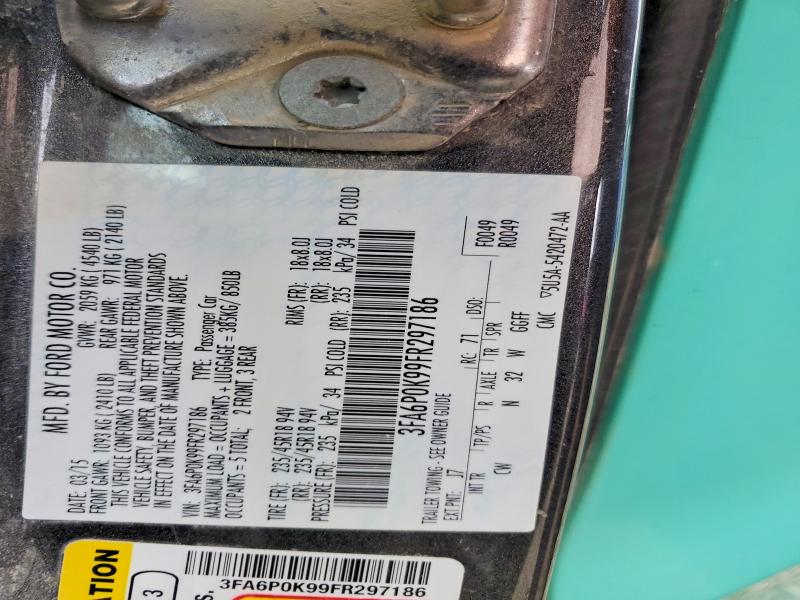 54402796 :رقم المزاد ، 3FA6P0K99FR297186 vin ، 2015 Ford Fusion مزاد بيع