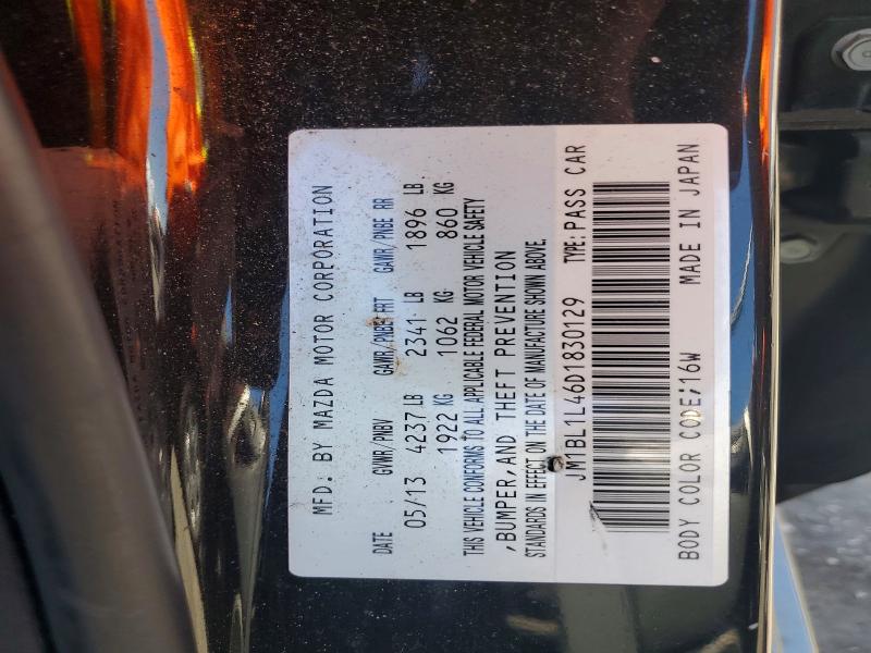Auction sale of the 2013 Mazda Speed, vin: JM1BL1L46D1830129, lot number: 53961446