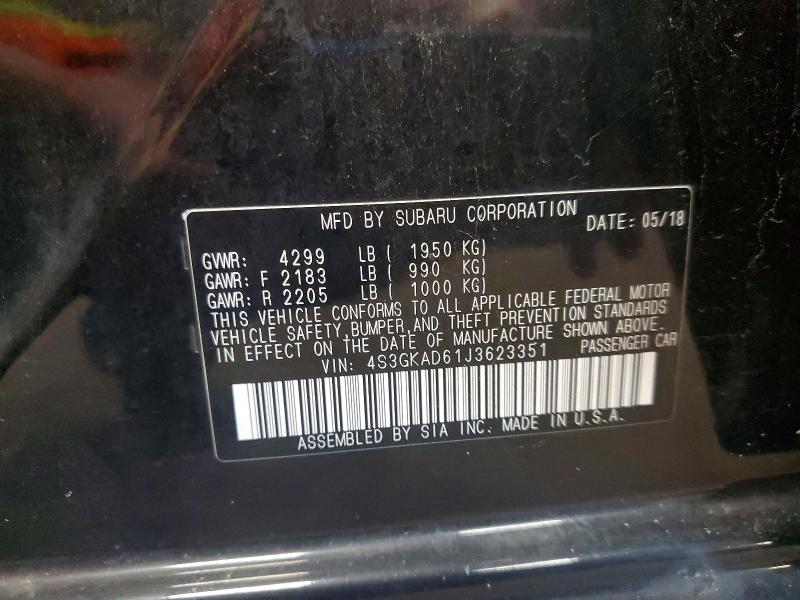 Продаж на аукціоні авто 2018 Subaru Impreza, vin: 4S3GKAD61J3623351, номер лоту: 54830366