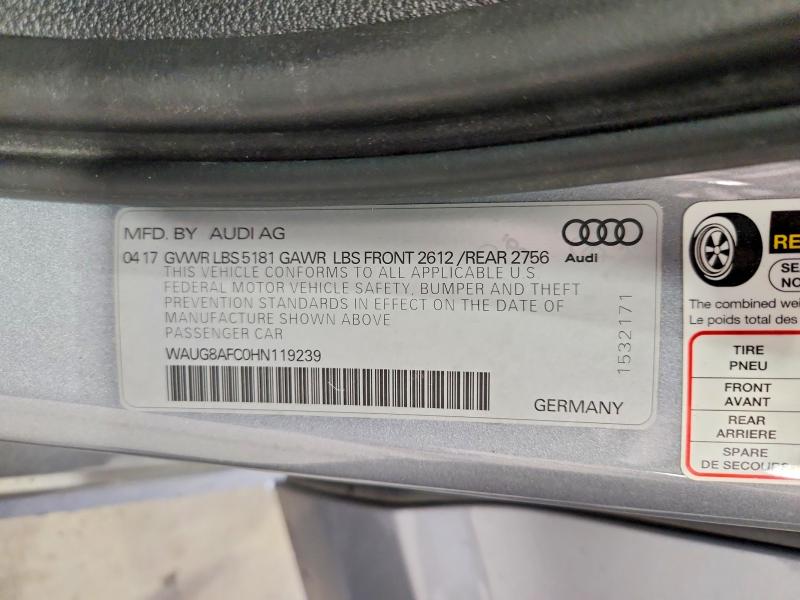 Продаж на аукціоні авто 2017 Audi A6, vin: WAUG8AFC0HN119239, номер лоту: 54141616